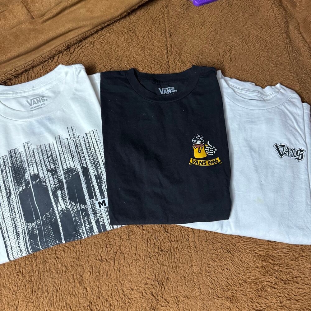 Vans Boys Graphic T-Shirt Bundle Size M (10-12) Long Sleeve & Short Sleeve Lot